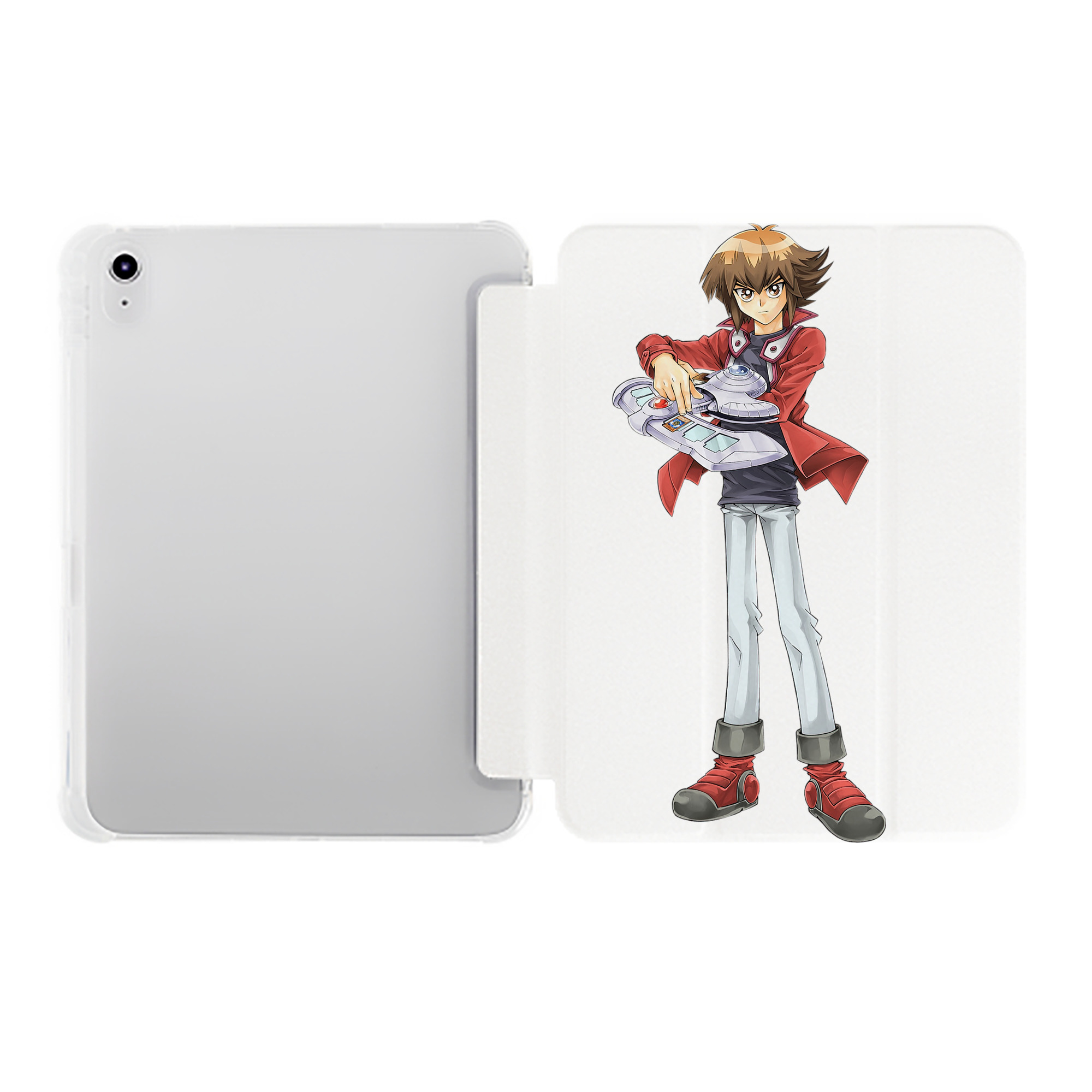 （画像用） 遊☆戯☆王 Yu-Gi-Oh! IPad ケース ペン収納付き 三つ折りスタンド PUレザー×シリコン 対応機種9.5/10.5/10.9インチ